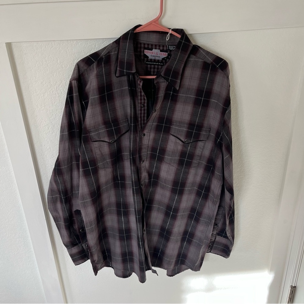 Brooks and Dunn Collection by Panhandle Slim Men's Large Western Button-up Shirt